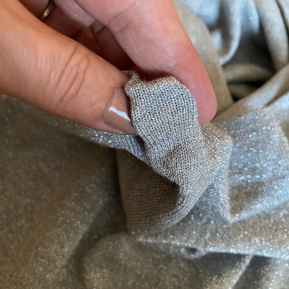 ANN TAYLOR Sleeveless Blouse Women's Draped cowl Neck, silver - Picture 8 of 11